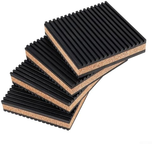 Jotekonoby Tappetino composito in sughero di gomma per uso industriale e domestico, cuscinetto per assorbimento degli urti con riduzione del rumore, tappetino antivibrazione per macchinari pesanti,
