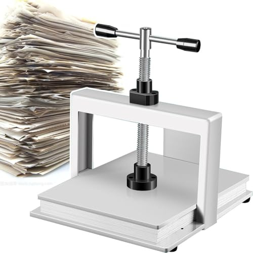 MegLob Manuelle Papierpressmaschine, Große Buchbindepresse Mit Tragbarem Griff, Ergonomische Buchbindepapiermaschine, Buchbinder-Glättungsmaschine Für Bürorechnungen,A3