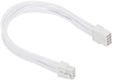 PATIKIL PCIe Cable 8 Pin Male to 8 Pin (6+2) Male 18AWG 300mm/12 Inch Long, 1Pcs GPU Power Supply PCI Express Power Adapter Cable for Graphics Card, White