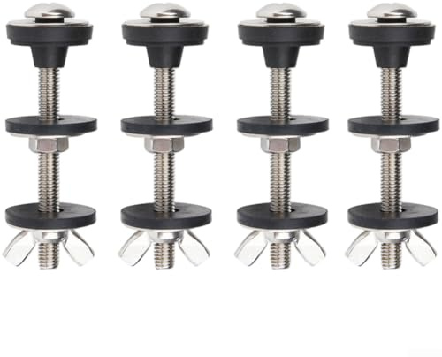 Lot de 4 bagues d'étanchéité en caoutchouc et rondelle plate avec vis M6 en acier inoxydable 304 pour réparation de réservoir de toilettes pour fournir une connexion solide et étanche