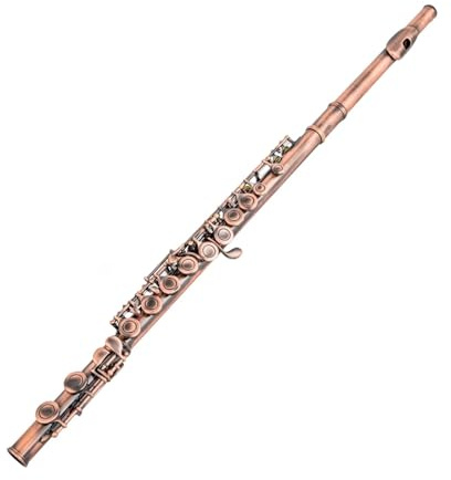 Anfänger Flöte Musikinstrumente 16 Geschlossene Löcher C Ton Vernickelte Flöte E Taste Professionelle Leistung Langlebig(Red Bronze)