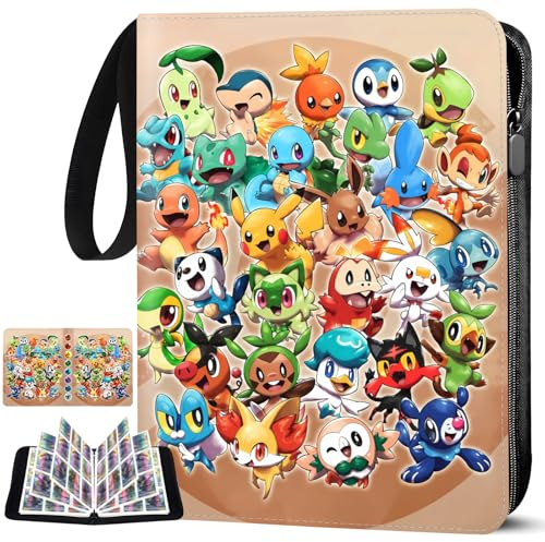 Sammelalbum für Karten, 50 Seiten 900 Taschen, Karten Ordner Hefte, Sammelkarten Album mit Reißverschluss, Tragbarer Wasserdichter PU Kartenhalter, Ideal als Geschenk für Kinder, Sammler