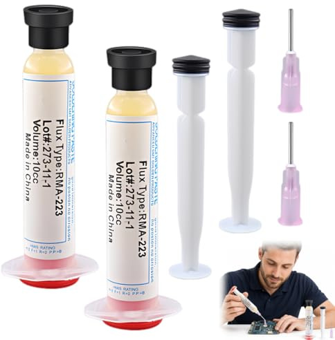 TRMPLX 2 unidades Estaño para soldar electrónica sin plomo – Flux para soldar estaño –10g Pasta soldar estaño - fácil aplicación, 271º, Pasta de soldadura electrónica(I)