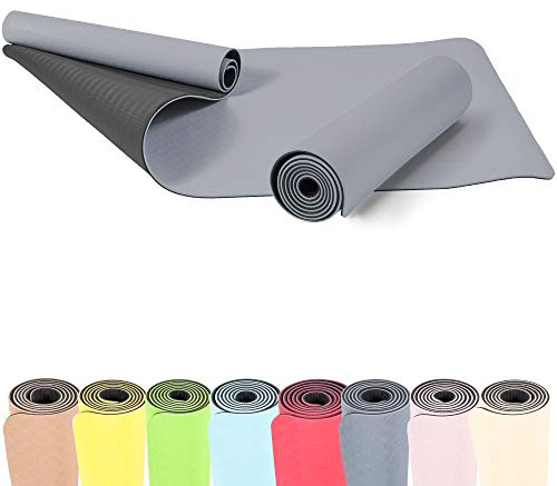 GORILLA SPORTS® Yogamatte - 180 x 60 x 0,6 cm, Rutschfest und Hautfreundlich, aus TPE, Farbwahl - Gymnastikmatte, Sportmatte, Trainingsmatte, Pilatesmatte, Fitnessmatte, Übungsmatte