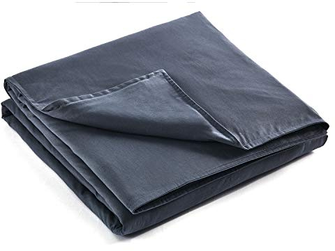 RelaxBlanket 60''x80'' Duvet Cover for Weighted Blanket | Premium 180GSM Cotton | Dark Grey