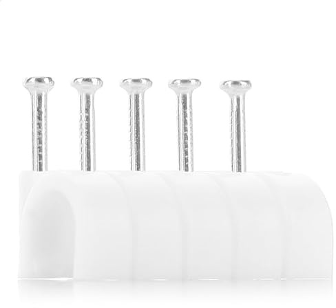 JBSTK 100 Stück Kabelschelle 8mm - weiß - 100stk.Kabelklemmen Kabelclips Kabelhalter für Netzwerkkabel Cat7