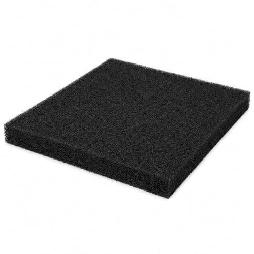 Uteruik Espuma de Filtro bioquímica para Acuario 50 x 50 x 2 cm, Esponja filtrante Negra Recortable, Espuma de célula Abierta Lavable Reutilizable, 1 Pieza