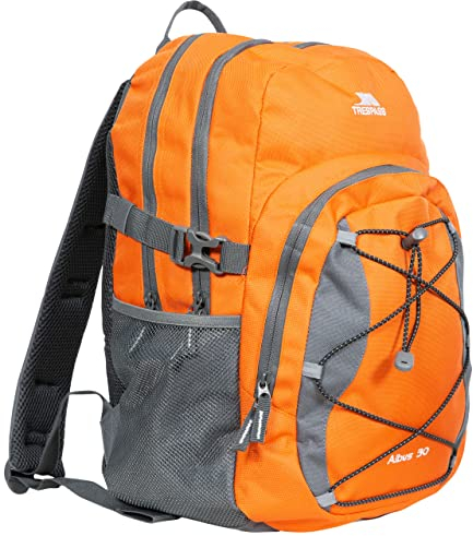 Trespass Albus Backpack Perfect Rucksack for School, Hiking, Camping or Work, Orange, 30 Litre
