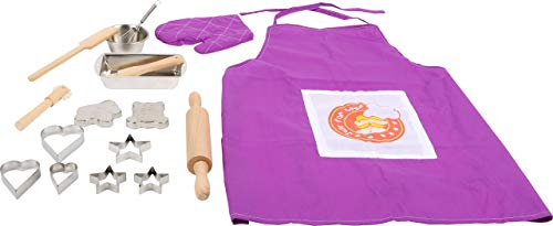 Small Foot 11427 Backset mit Backformen, Küchenhelfern und Ausstechförmchen, Rollenspielzeug für Spielküche, ab 3 Jahren Spielzeug, Mehrfarbig