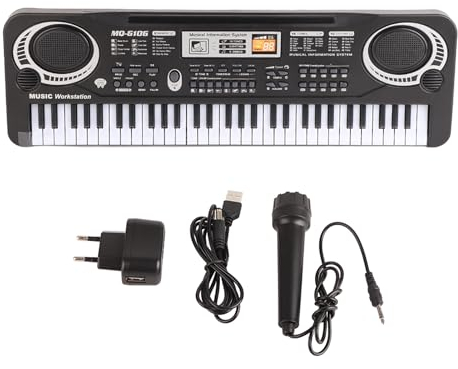 Clavier électronique à 61 Touches, Piano Enfant, Multifonctions Clavier Mini Touches, Clavier pour Piano électrique avec 6 Démos pour Débutants, Garçons et Filles