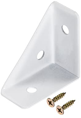 sourcing map 10 Stück Winkel Eckwinkel Weiß 38 mm x 38 mm, 90 Grad Winkelverbinder, kaltgewalzte Stahlstreben Regalhalterung robuste Metallwandhalterungen für Lagerregal, Bücherregal