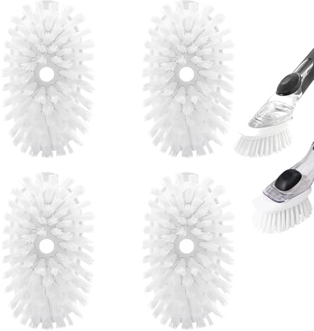 Brush Refills for OXO Dish Brush - 4 Pack Dish Brush Cleaning Soap Dispensing Head Replacement for Scrubber (White)