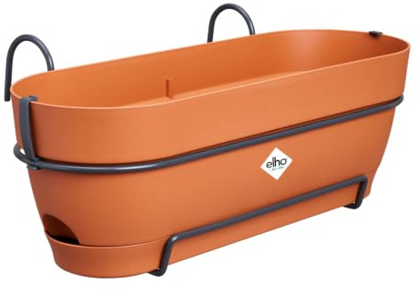 Elho Vibia Campana Trough allin1 50cm Jardinera - Terra | L 26 x An. 50.4 x Al. 17.7 cm | Plato integrado