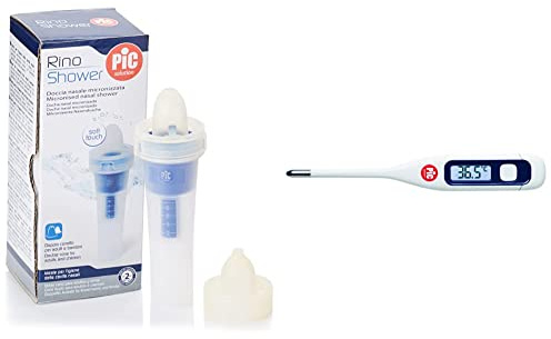 Pic Solution Doccia Nasale Rino Shower per Aerosol, 1 unità, 1 & Termometro Digitale Vedo Family