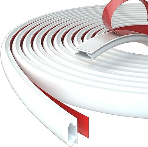 KAYLEINSTER 6m Blanco Burletes de Puerta Tiras Sellado de Insonorizados Puerta de Juntas Cinta Goma Aislantes para Sellar Huecos en Marcos de Puertas y ventanas para Puertas de Entrada,Aluminio,Madera