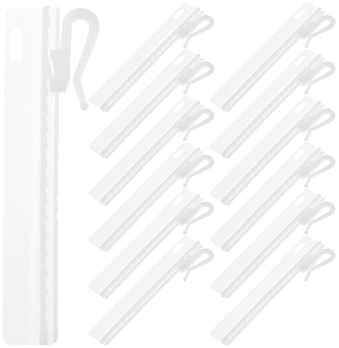Garneck 25Pcs Adjustable Curtain Hooks Plastic Pinch Pleat Drapery Tape Clip Hanging Hooks for Window Door Shower Curtains Home Decoration