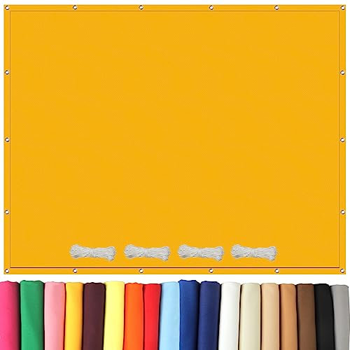 Sun Segel Sonnensegel 4.5 x 10 m Sonnensegel Wasserdicht Sonnenschutz, Leichtgewicht Überdachung Sonnenschutz 98% UV Schutz für Balkon Camping Terrasse Pergola, Gelb
