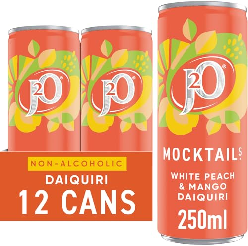 J2O Mocktail Peach and Mango Daiquiri, 250ml Can (Pack of 12)