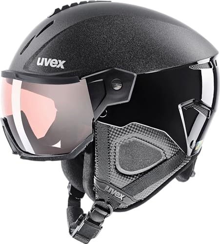 uvex Instinct Visor pro V Skihelm für Erwachsene, Männer Frauen Unisex, Variomatic Visier, Selbsttönend, Black matt 59-61