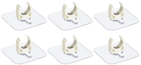 QUARKZMAN PVC Agua Tubería Abrazadera Clips, 6uds para 20mm(3/4) OD Tubo Manguera Percha Soporte U-Forma Tubo Clips con Adhesivo para Agua Tubo, Gas Tubo