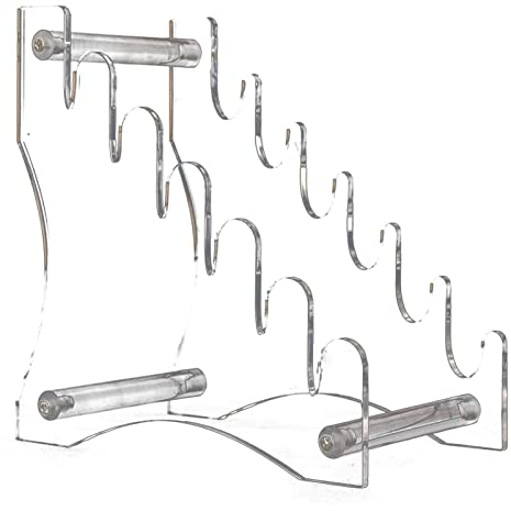 Qurygin Présentoir À Couteaux Acrylique – Support De Rangement Pour Couteaux, 6 Niveaux, Transparent