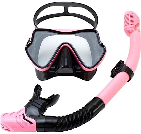 Taucherbrille Premium Schnorchel-Set Für Erwachsene, Tauchmaske, Schnorcheln, Tauchen, Schwimmbrille, Maske, Trockenschnorchel-Set Tauchmaske (Color : Rosa, Size : 46 * 17 * 20cm)
