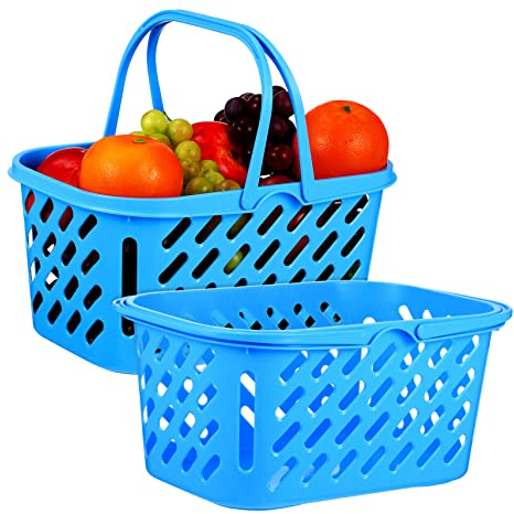 Garneck 2pièces Paniers Plastique Pour Panier De Rangement Avec Poignées Conteneurs De Stockage Pour Jouets Et Outils Mini