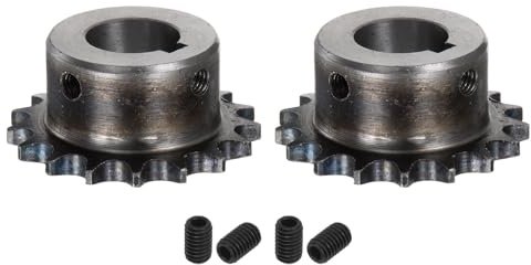 sourcing map 2pcs ISO/DIN 06B-1 Roller Chain Sprocket B Type 20mm Bore, 3/8 Pitch, A3-Steel Single Strand Roller Sprocket Hardened 17 Tooth