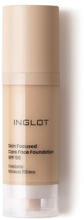Inglot Illuminierende Foundation mit Hautpflege-Vorteilen | Sonnenschutz | Vegane Formel | Skin Focused Care Gesichtsfoundation SPF 50 | 30 ml 304 Classic Beige