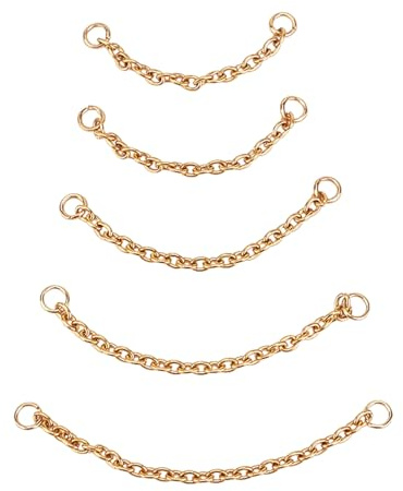 NICENEEDED 5 pz. Anelli per Il Naso A Catena, Piercing al Naso Catena per Narici, Piercing al Naso in Oro con Catena A Nappa e Ponte per Narici