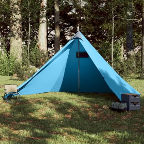 Outdoor Freizeit Familienzelt Tipi 7 Personen Blau Wasserdicht Camping & Wandern