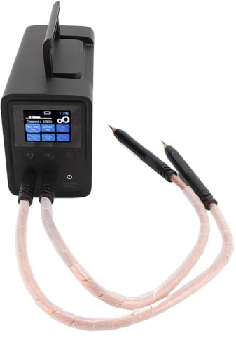 Bärbar Punktsvetsmaskin, Handhållen Punktsvetsmaskin med 2,4 Tums LCD-skärm, 0-999 Växeljusterbar, 10A Högström Punktsvetsmaskin för Tillverkning Av Batteripaket (EU)
