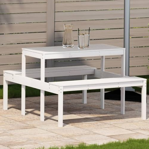 Xichuzi Picknicktisch 110x134x75 cm Massivholz Kiefer, Bierzeltgarnitur, Biertischgarnitur, Beer Pong Tisch, Bierbankgarnitur, Gartenmöbel Set, Biertisch - 832558