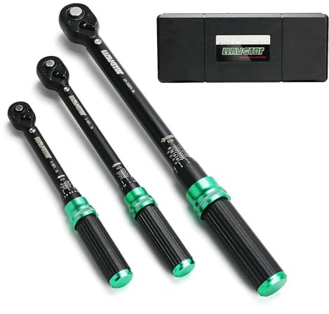 LLAVETOR Juego de llaves dinamométricas de 3 piezas, 1/4, 1/2 y 3/8, 5-25 N.m, 10-60 N.m, 20-220 N.m, llave dinamométrica bidireccional para mantenimiento de bicicletas, motocicletas y coches