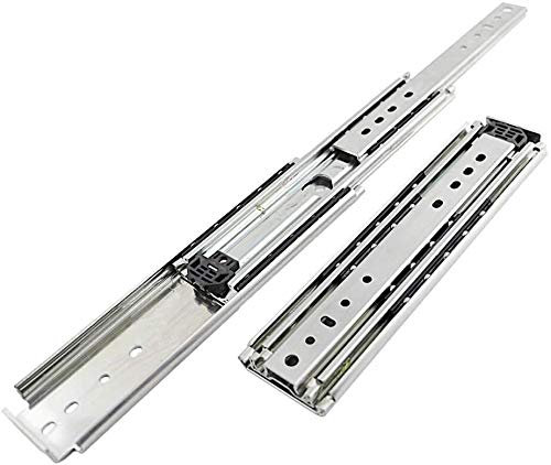 Strapazierfähige, sanft schließende Schubladenschienen, 227 kg Kapazität, industrielles Kugellager, seitlich montiert, Vollauszug, dreiteilige Schiene, verdickte Schubladenschiene, 25 cm