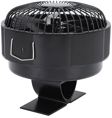 ViaGasaFamido Round Heat Powered Wood Stove Fan Silent Fireplace Fan Aluminum Alloy Wood Burner Kerosene Stove Fan for Camping RV Travel Household Indoor Outdoor Use