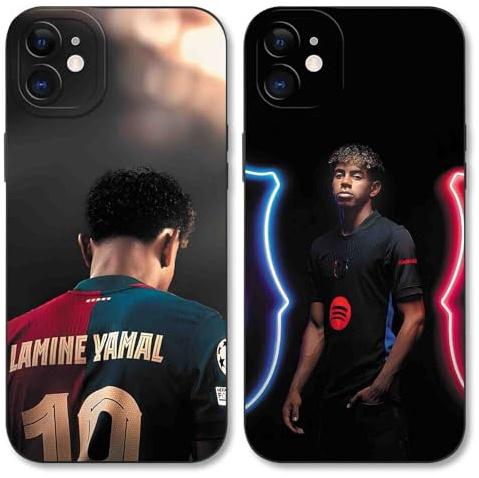 Yimctoie 2 Stück Cool Fußball Handyhülle für iPhone 11 Hülle 6,1,Mode FC Cartoon Spieler Muster Case für Fans,TPU Silikon Stoßfest Anti-Kratz Schutzhülle,Pattern