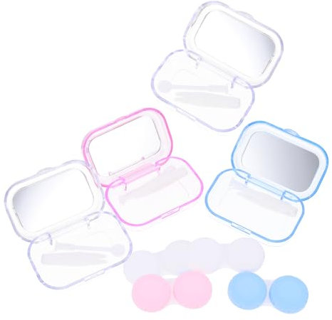 Ipetboom Cosmetic Lens Carrier Portable Case for Soft Lenses Cartoon Design Mixed Style