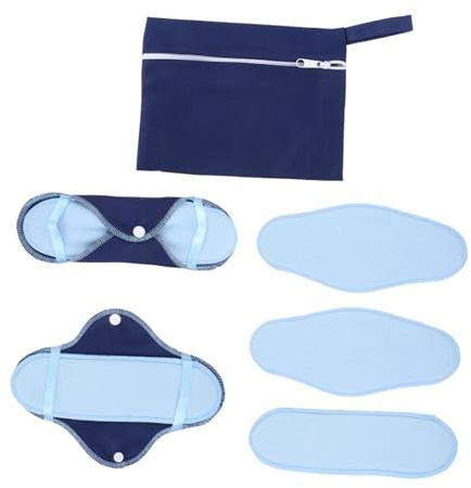 SAFIGLE Waschbare Menstruationsbinden Damenbinden Slipeinlagen Polar Fleece Mittlere Saugfähigkeit Flügelstabil Hautfreundlich Auslaufsicher für Reisen und Alltag