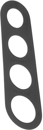 BRIGHTFUFU 4 Pasta Ruler Metal Pasta Spoon Spaghetti Measuring Spoon Noodle Measure Tool Spaghetti Measure Spaghetti Ruler Kitchen Measuring-Tools Pasta Serving Spoon Stainless Steel Black