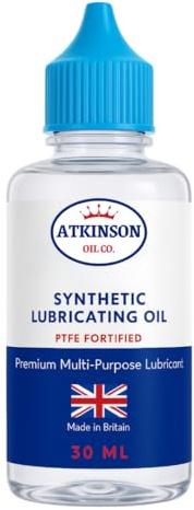 Atkinson Oil Co. Premium PTFE Multi-Purpose Lubricating Oil, 30ml | PTFE Nano Particles, Made in UK, Ultra-Low Friction, Long-Lasting Protection, Rust Protection