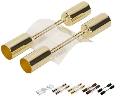 netproshop 4er Set Kerzenhalter zum Stecken für Tafelkerzen Durchmesser 2,5cm x Höhe 4cm + 7cm Stecker, Farbe:Gold