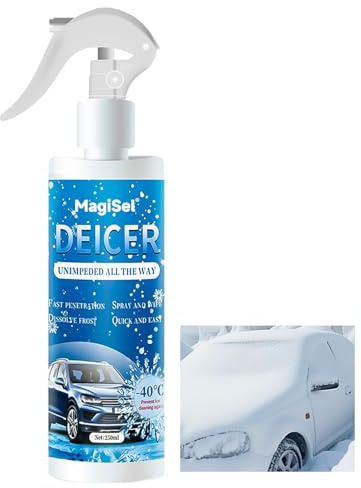 Spray Sciogli Ghiaccio Auto, Ghiaccio Spray, 250ml Nessun odore, Sbrinamento Rapido Adatto per Frigoriferi, Congelatori, Vetri per Auto, Tubi Dell'Acqua, Ogni Genere di Vetro e Cristallo dell'Auto
