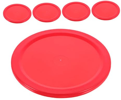 FRCOLOR 5 Stück Teiliges Mini Air Hockey Puck Set Rot Kompakt und Schwer Passend für Mini Air Hockey Tisch für Multiplayer Spiele Teamförderung und Einfache Handhabung bei Spieltischen
