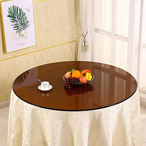 Runt glasbord för kaffe och matbord härdat glas Ø 50 cm 60 cm 70 cm brun färg storlek: 80 cm 32 tum modern heminredning och möbler