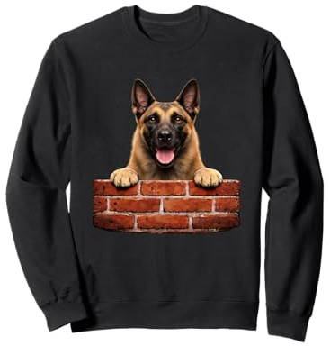 Funny Belgian Malinois Dog Brick Wall Belge Malinois Lover Sweatshirt