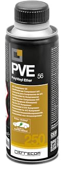 ERRECOM Olio PVE (PolyVinyl Ether) Viscosità Cinematica 56 per Compressori A/C Autoveicoli Elettrici e Ibridi con Impianto di Climatizzazione funzionante con Gas Refrigerante R134a - R1234yf – 250 mL
