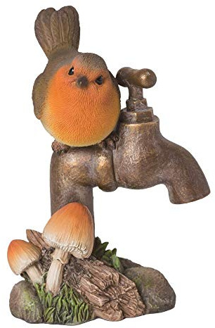 Vivid Arts - Robin on Garden Tap Home or Garden Decoration (BG-RB02-F)