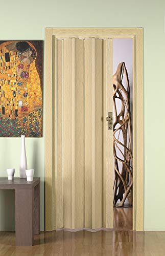 FALTTÜR FALTTÜRE KUNSTSTOFF PVC NISCHENTÜR INNENTÜR HELLE EICHE 88,5X214 CM