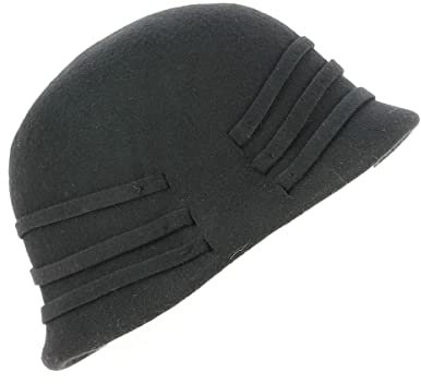 Traclet - Sombrero de campana, fieltro de lana marina Negro Talla única